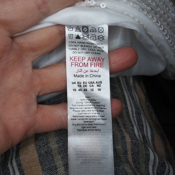 Boohoo White Sparkly Sequined Bridal/Special Occasion Coat Jacket - Picture 9 of 10